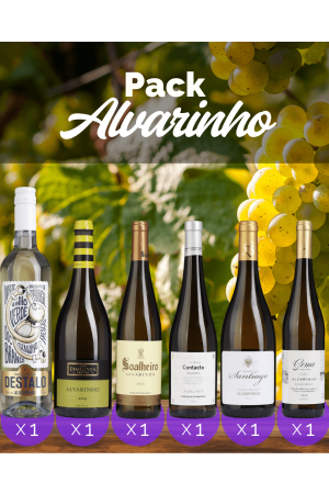 Pack Alvarinho (1x Destalo + 1x Casa Ermelinda Freitas + 1x Soalheiro + 1x Anselmo Mendes Contacto + 1x Quinta de Santiago + 1x Gema)