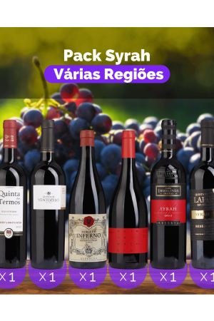 Pack Syrah - Várias Regiões (1x Q. da Lapa Reserva + 1x Casa Ermelinda Freitas Reserva + 1x Q. dos Termos Reserva do Patrão + 1x Q. de Ventozelo Unoaked + 1x Barca do Inferno Reserva + 1x Q. de Arcossó)