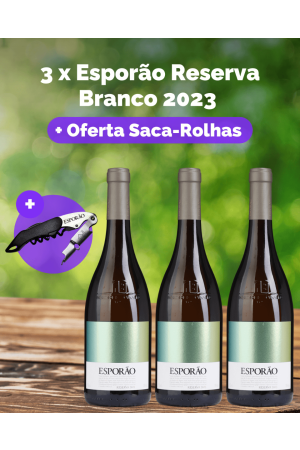 Pack Esporão Reserva Branco (3x Esporão Reserva Branco com Oferta Saca Rolhas)