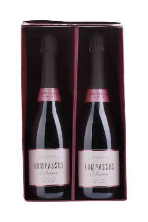 Conjunto Kompassus Espumante Extreme Rosé Pinot Noir 2013 (cx. 2)