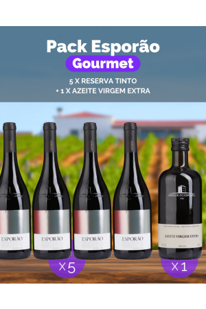 Pack Gourmet Esporão (5x Reserva Tinto + 1x Azeite Virgem Extra)
