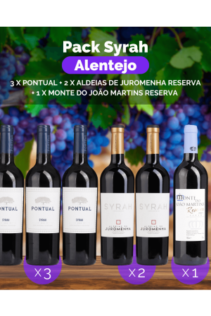Pack Syrah Alentejo (3x Pontual + 2x Aldeias de Juromenha Reserva + 1x Monte do João Martins Reserva)